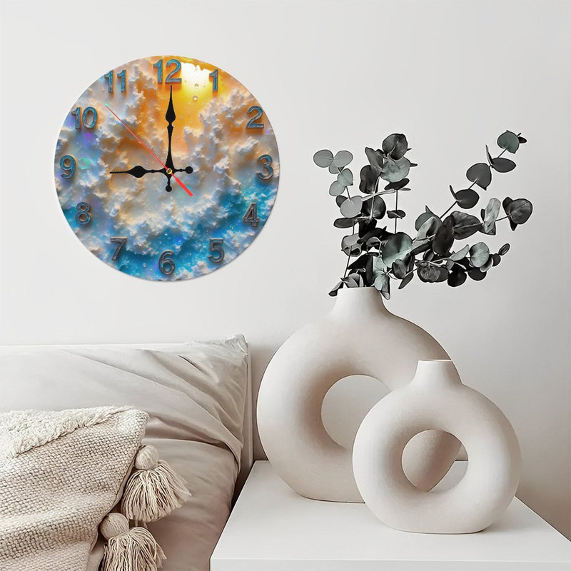 Horloge nuage avec lumière du soleil