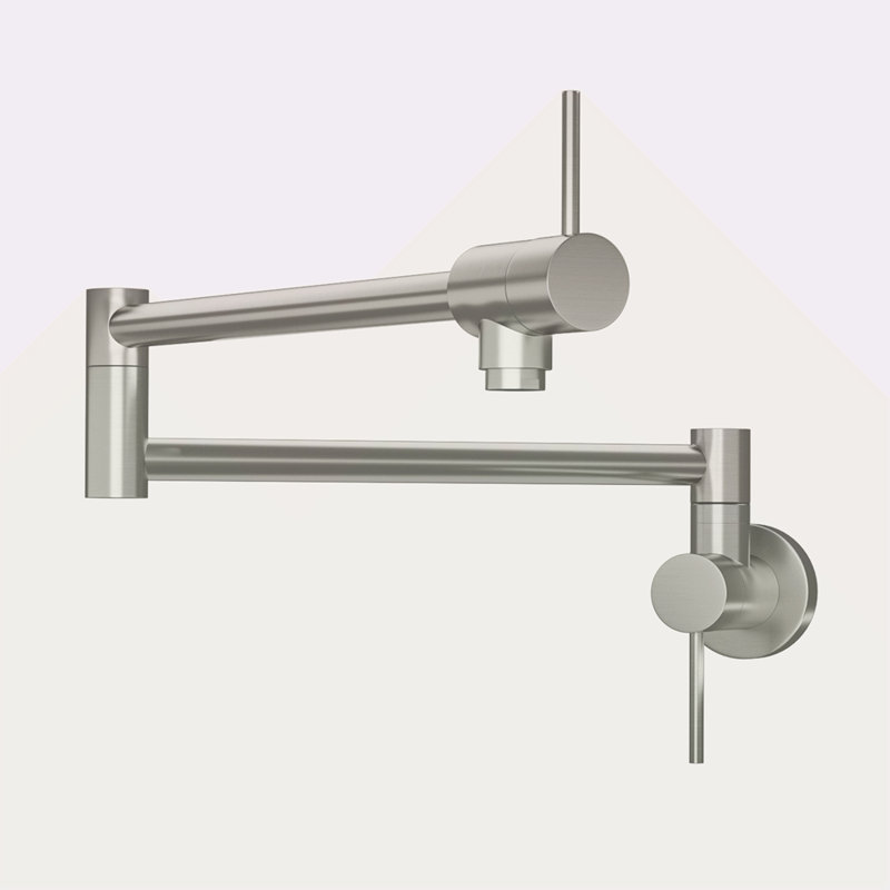 Robinet remplisseur de pot - Robinet d'évier de cuisine mural pliant extensible avec un trou et deux poignées,