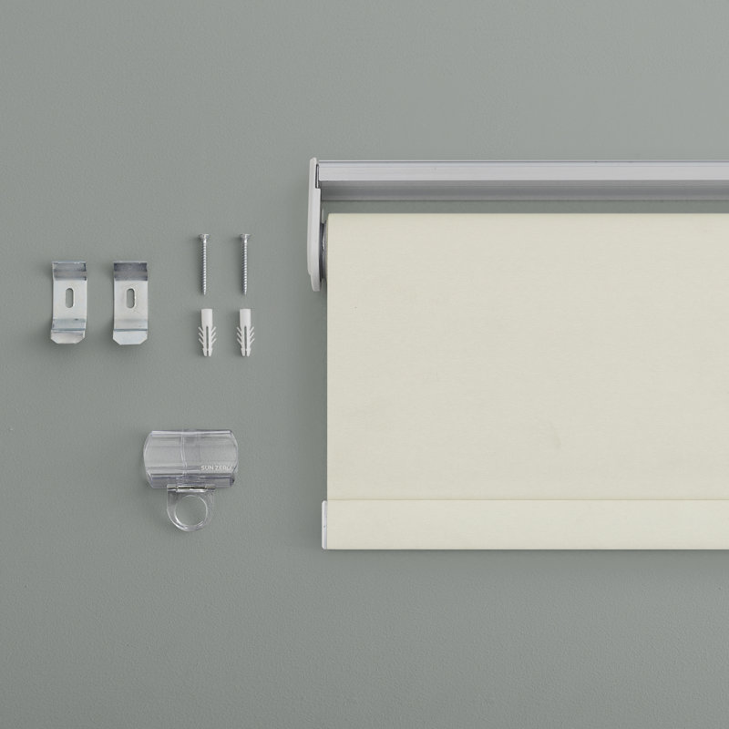 Langley White Cordless Blackout Fabric Roller Shade 45" x 72"