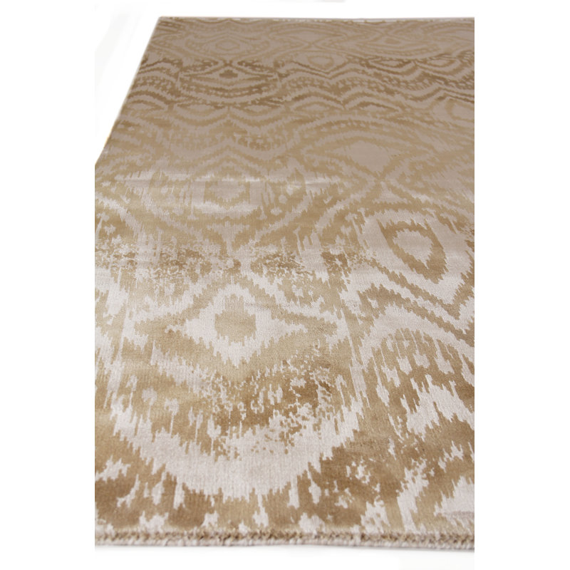 Carrera Hand Loomed Abstract Area Rug in Beige, Rectangle 8' x 10'