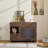 2-in-1 Modern Walnut Cat Litter Box Enclosure, Side Table with Storage & Wheels