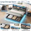 Double Storage Bed With Rgb Lighting & Usb Charging - Hydraulic Lift Base, No Box Spring Needed, Button-tufted Headboard-1350919453