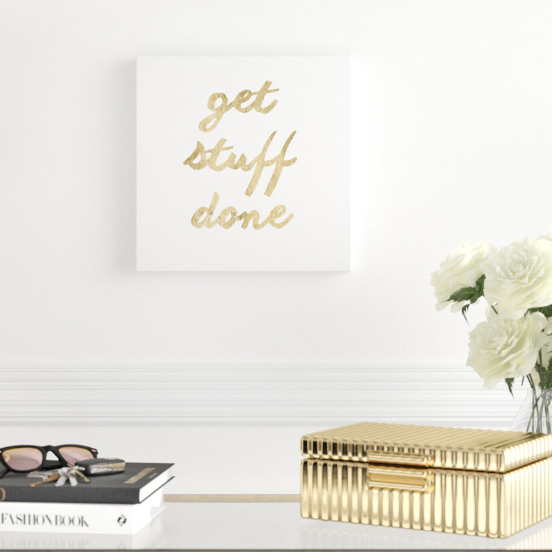 «Golden Quote VII», art textuel sur toile, H 12 po x l 12 po
