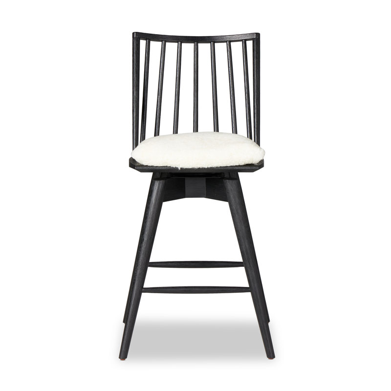 Lewis 27 Stool, Counter Stool (26.98" Seat Height), Whiskey Saddle/Top Grain Leather