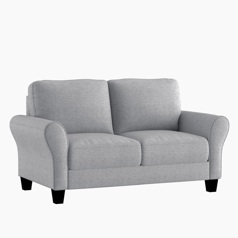 Causeuse moderne en chenille de 58 po Lawrenceburg avec structure en bois massif durable, ressorts ensachés et pieds exposés robustes