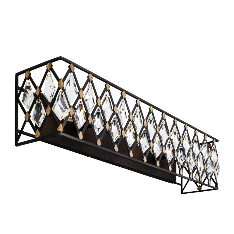 Windsor Black and Gold 4-Light Dimmable Bath Bar