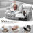 Loveseat, 2 Seater Manual Recliner With Cup Holders, USB And Type-C Port, Faux Leather Recliner Chair With Massage Function For Living Room Furniture-287185933-287185934-301005538