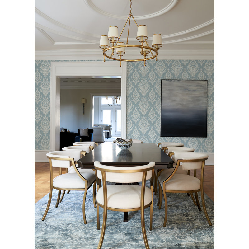 Raido Damask Wallpaper Roll, Light Blue