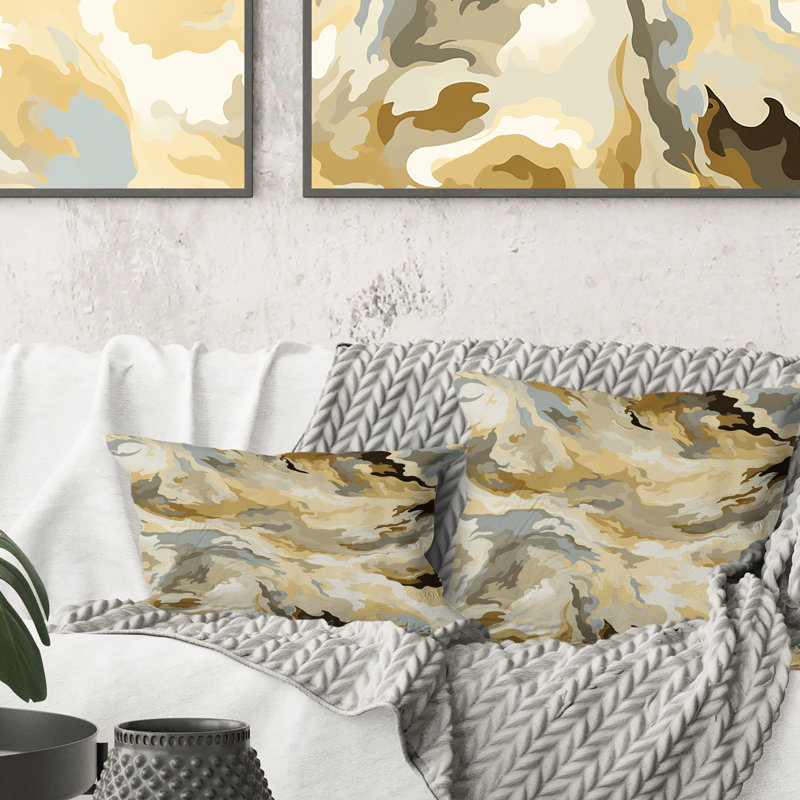 Coussin décoratif imprimé beige et brun Gealed Concealment, H 18 po x l 18 po