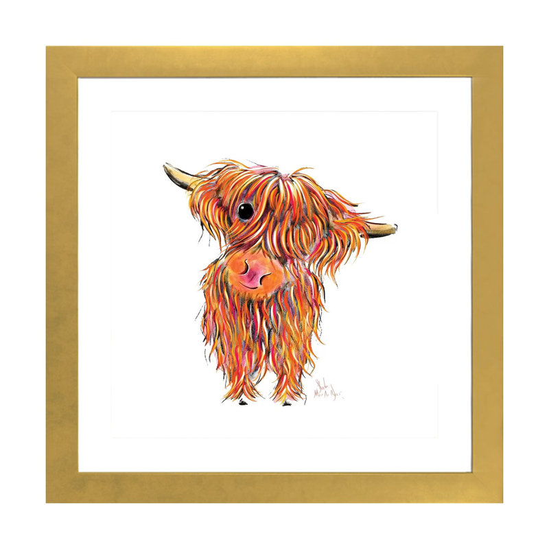 «Boo» par Shirley Macarthur - reproduction d'art, Papier encadré doré, H 16 po x l 16 po x p 1 po, Blanc