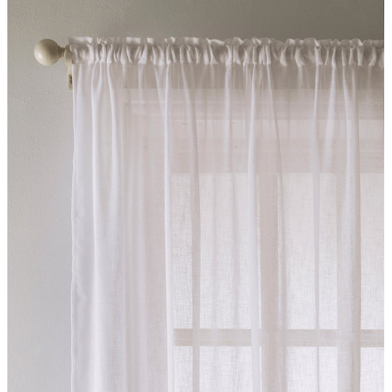 Roehit Sheer Curtain Pair, 140cm Width x 137cm Drop, White