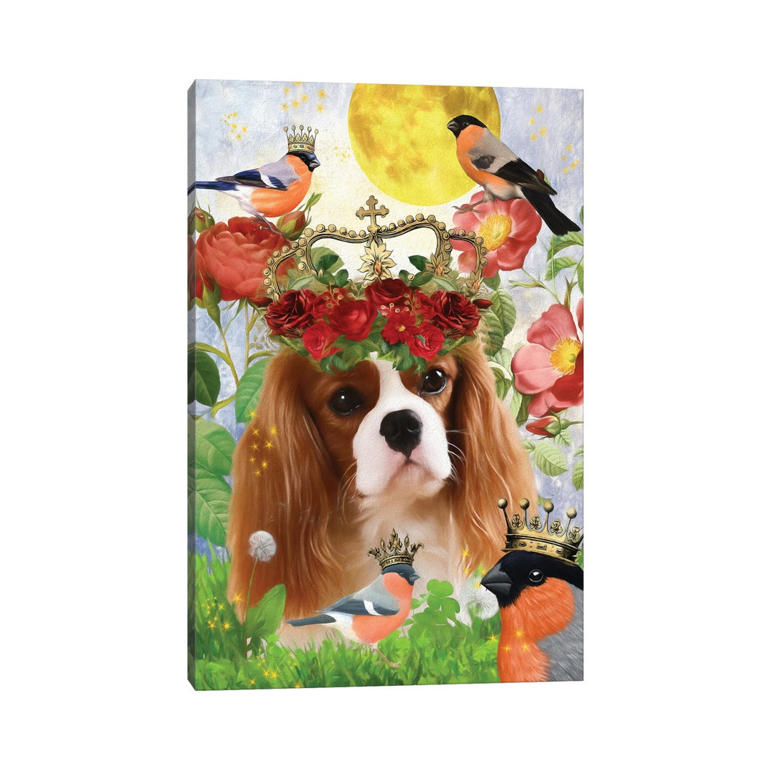 Cavalier King Charles Spaniel And Bullfinch