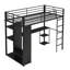 Lit mezzanine simple en métal avec bureau