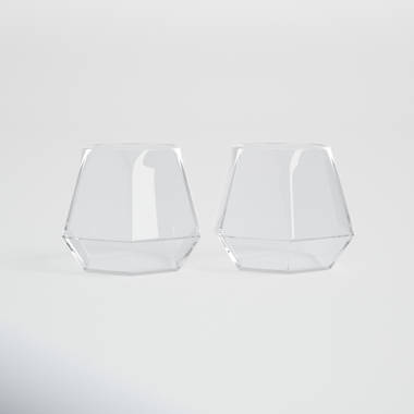 RADIANT by PUIK - classy diamond shaped crystal glass - set of 2