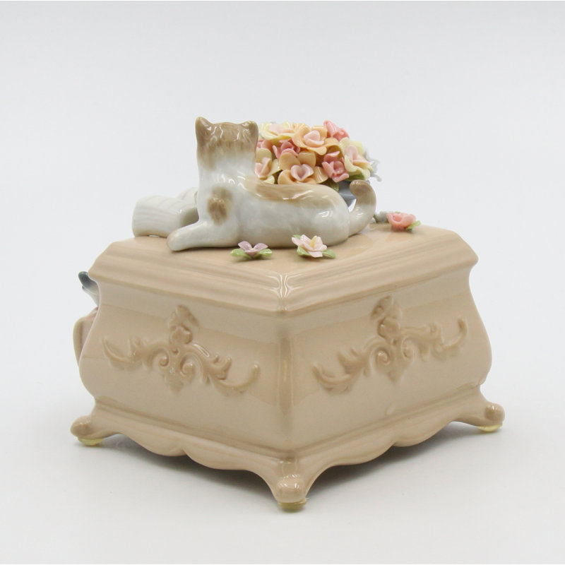 Kitten With Dresser Musical Figurine