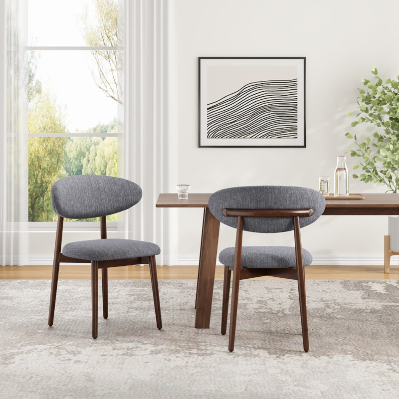Chaise rembourrée en bois massif, Gris foncé