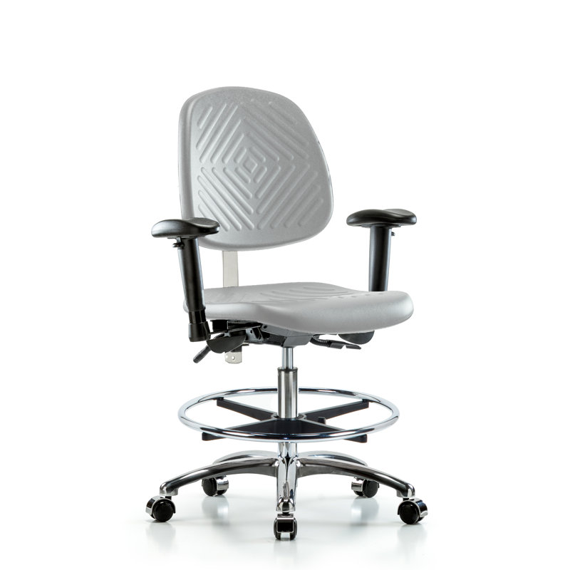 Shreya Drafting Chair, Glides, Gray, No