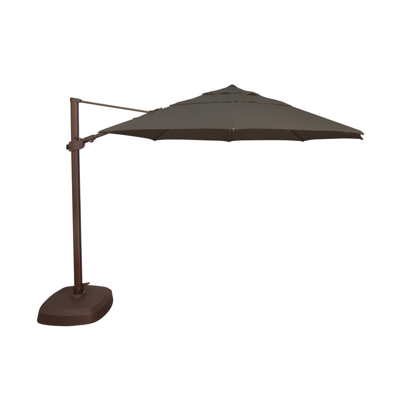 Parasol en porte-à-faux 12,3 pi Sunbrella®, Toile Sunbrella® noir, Bronze