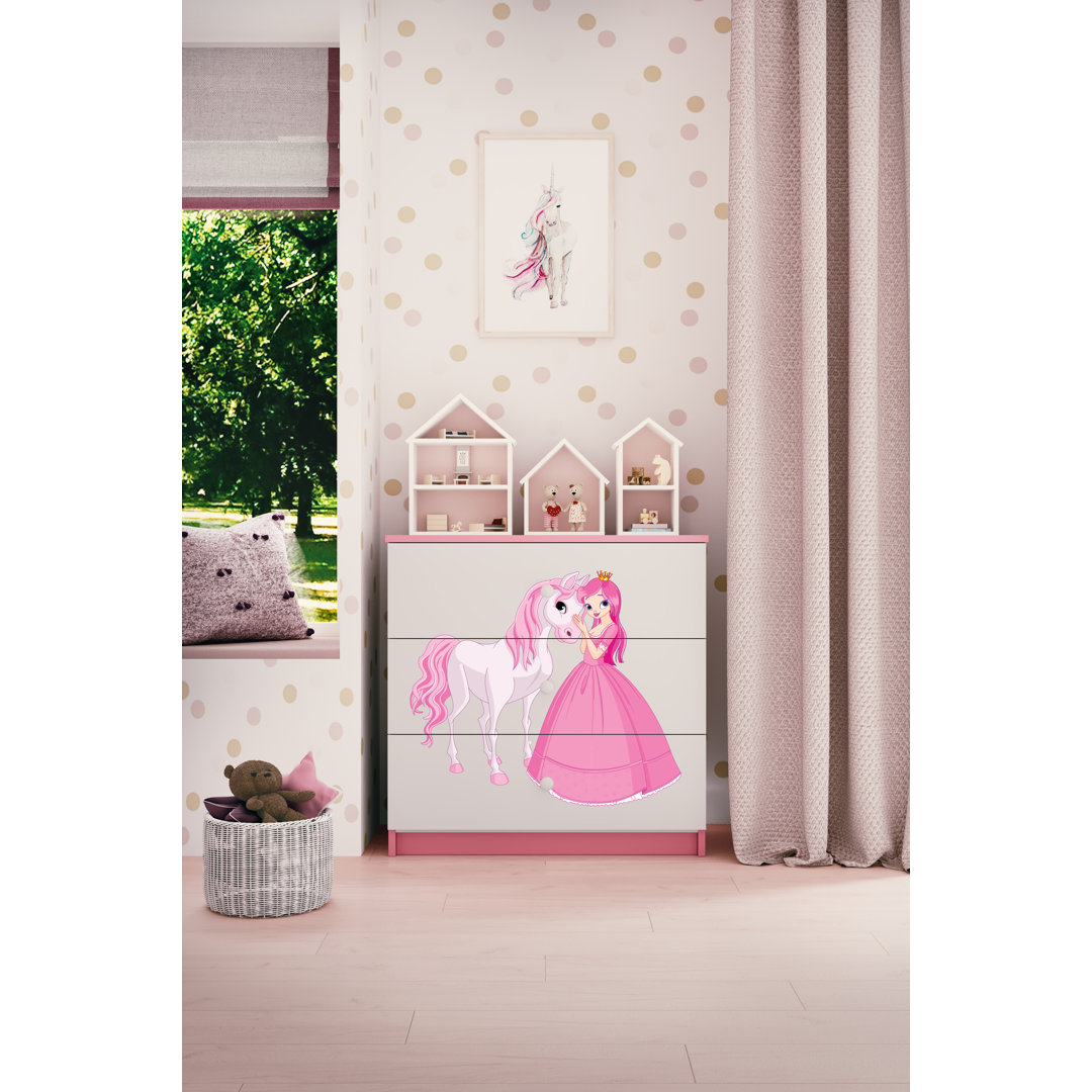 Zipcode Design Kommode Cicero Farbe (Korpus/Front): Rosa/Weiß