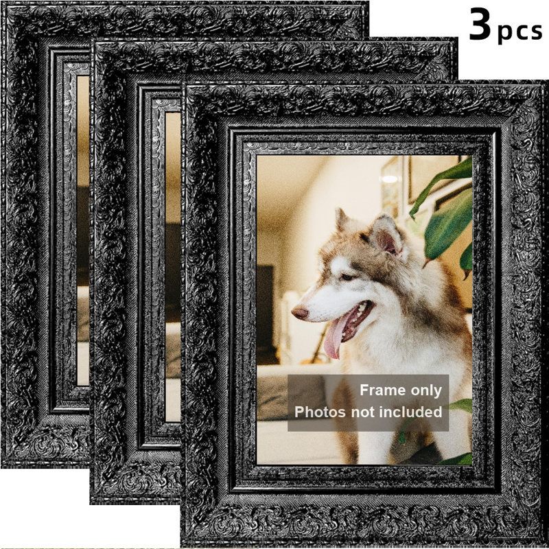 Cadre 3 photos noir pour la maison 8 pi x 10 po, Black, 3, 8" W x 10" H