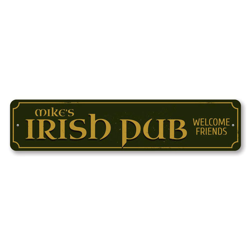 Plaque irlandaise irlandaise en aluminium, H 4 po x l 18 po x P 0,04 po