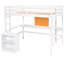 Lit mezzanine blanc avec bureau et tablettes - Maximisez l'espace de rangement-824154477-824154479