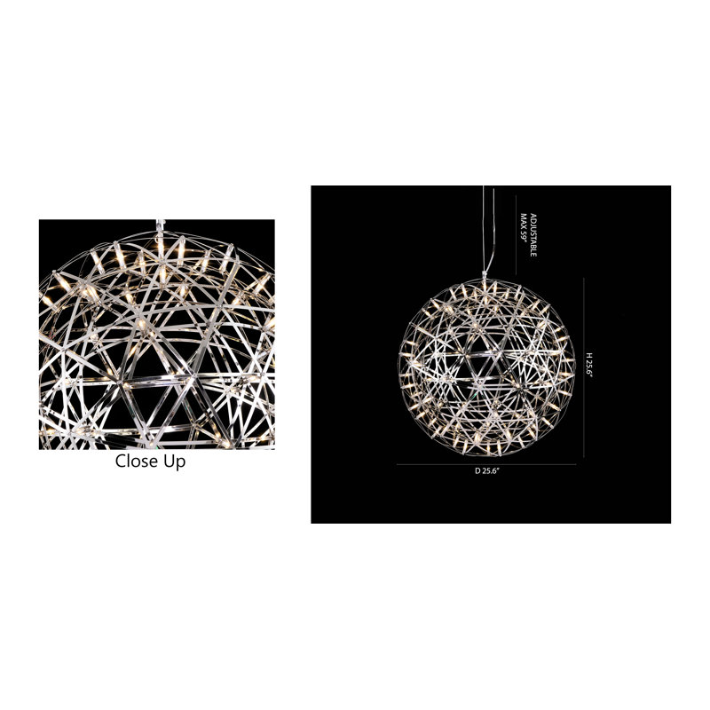 Lustre globe moderne à 92 lumières DEL