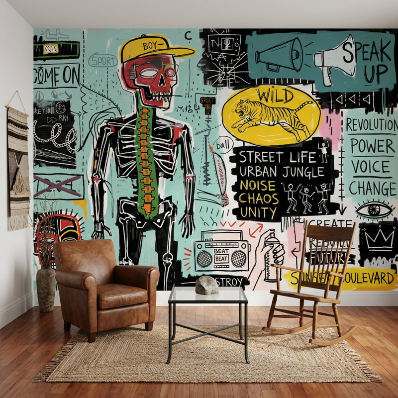 Affiches, papier peint graffiti de rue, 120 po x 96 po, Peler et coller