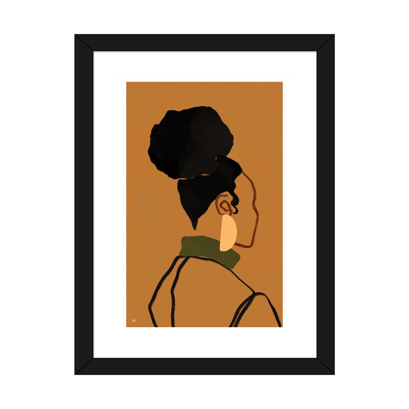 Gina par Bria Nicole-impression d’art graphique, H 24 po x l 16 po x P 1 po, Papier encadré noir, Blanc