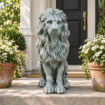 Statue de lion assis MGO pour jardin et décoration extérieure