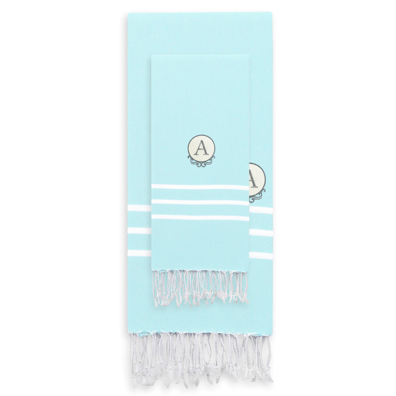 Ensemble de 2 serviettes de plage Alara Pestemal, Aqua pâle, A