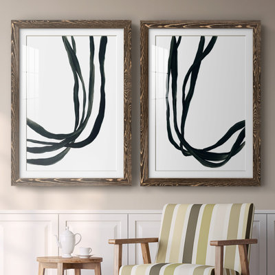" Onyx Ribbon I " 2 Piece Art Print