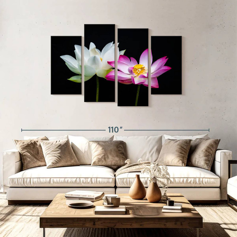 Fleurs de lotus roses et blanches Harnek