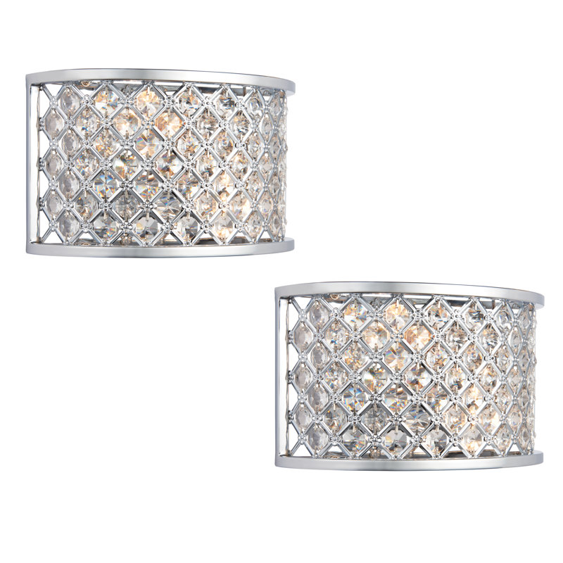 Augustine Steel Flush Mounted Sconce, Polished Chrome