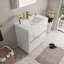 Meuble-lavabo sur pied 36 po avec lavabo, meuble-lavabo avec comptoir en résine de pierre et tiroirs à fermeture en douceur 36 po-615174009