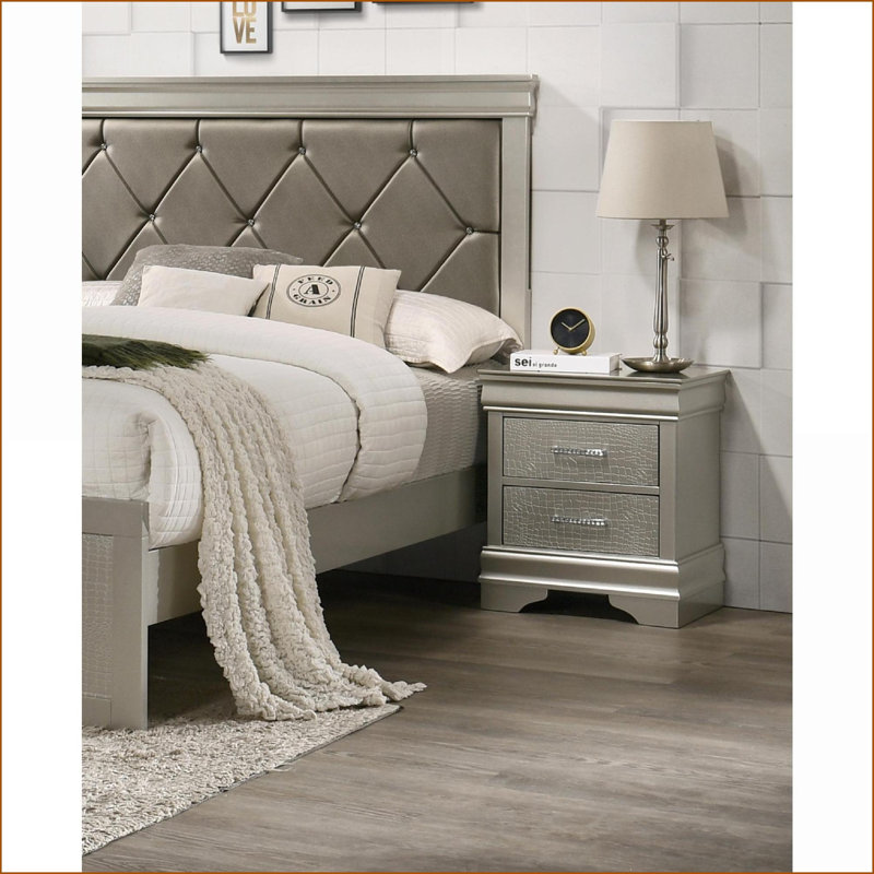 Table de chevet 2 tiroirs Modern Glam