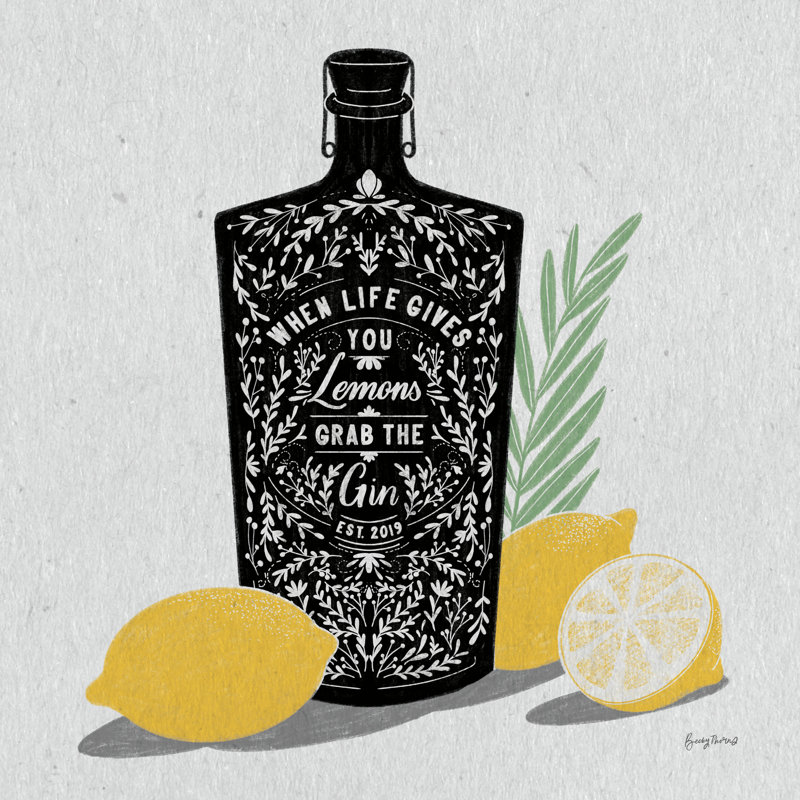 " Fruity Spirits Gin " by Becky Thorns, 12" H x 12" W  , No, Wrapped Canvas