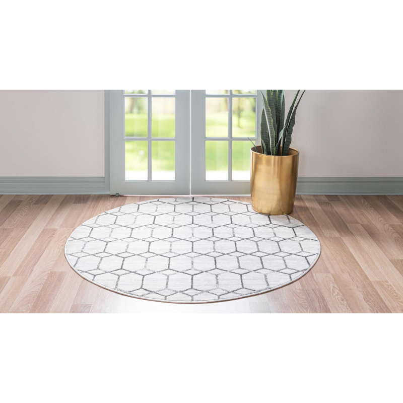 Eshin Geometric Indoor Rug, Round 7'