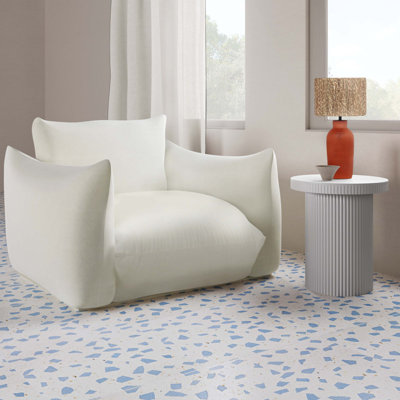 Giaimo Concrete Top End Table, White