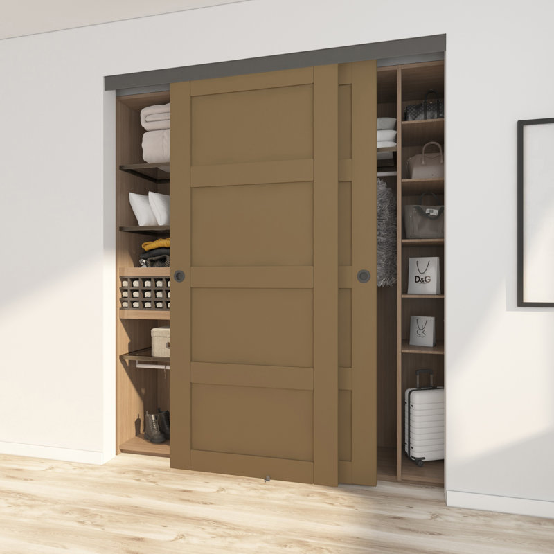 JUBEST Bypass Sliding Door Hardware, Bypass Wardrobe Closet Door Hardware Set (Door Not Included), 72 in.