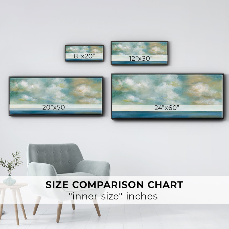 Cloudscape Vista II- Framed Canvas, 24" H x 60" W