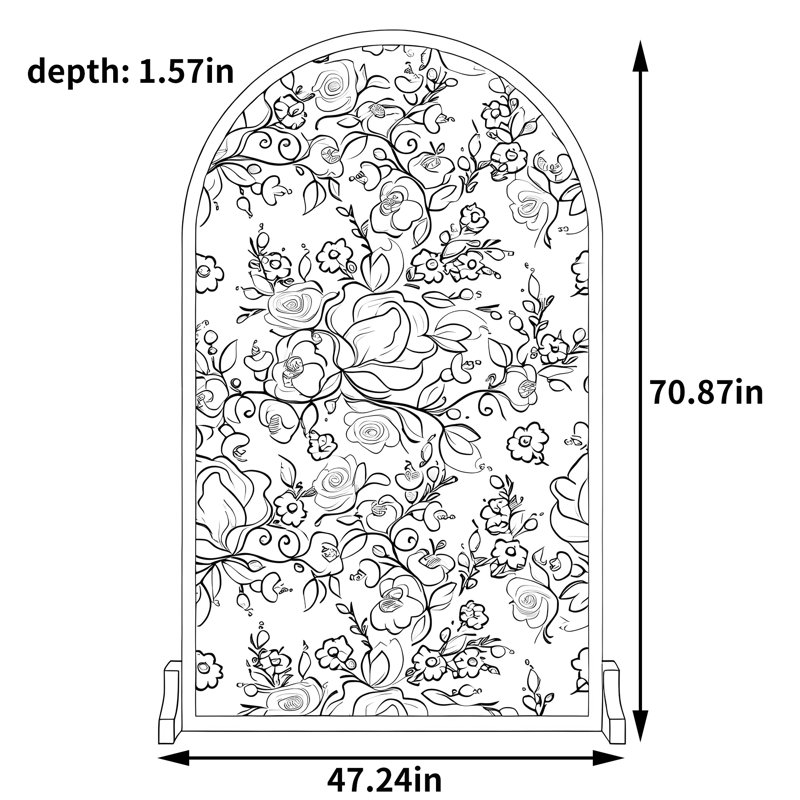 Paravent en bois à motif floral, H 70,87 po x l 47,24 po x P 1,57 po