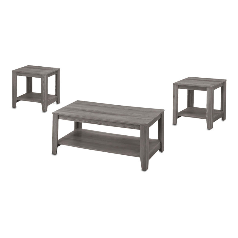 Ensemble de table basse moderne de trois articles ‑ tables pour le salon de style campagnard, Gris foncé