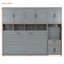 Lit escamotable simple avec placard, tiroirs de rangement et bureau-2001186549