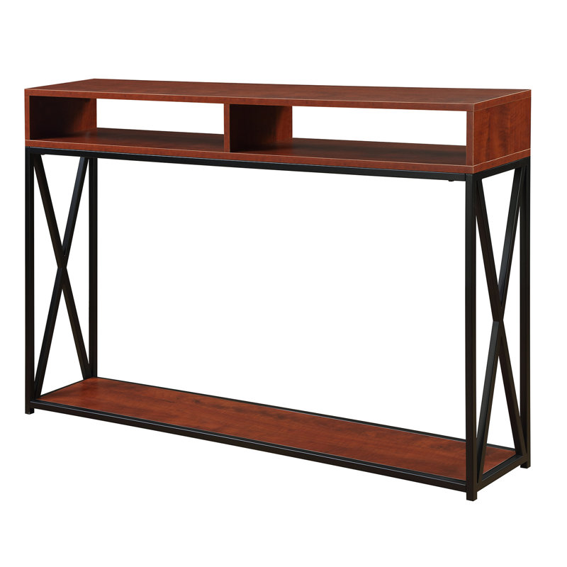 Ariyana 47.25'' Console Table, Cherry Top/Black Base