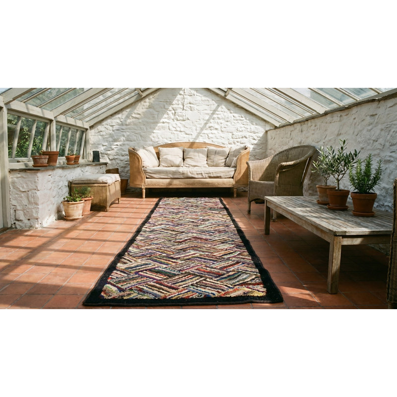 Antique American Hooked Hallway Runner Rug