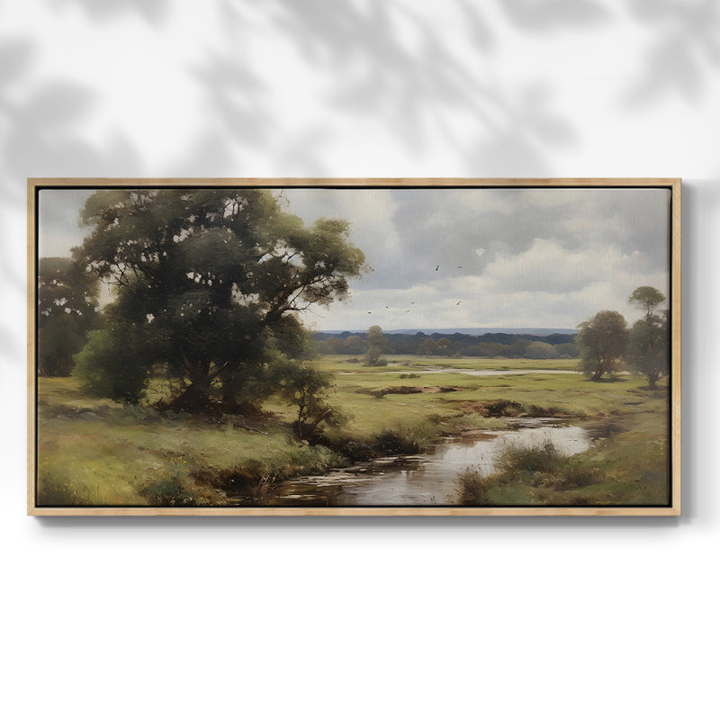 Série paysage -MXVI- Toile tendue avec châssis encadré - Prêt à être accroché, Naturel, H 21 po x l 41 po