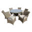 Fairweather 6 - Person Patio Dining Set Round Table with Cushions Included-1241466725