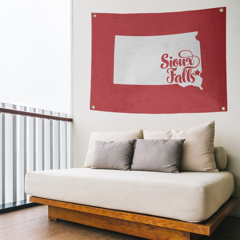 Tapisserie murale sioux chute south dakota, H 59 po x l 80 po, Rouge