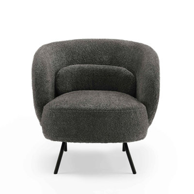 Jura Foam Upholstered Solid and Manufactured Wood Frame Lounge Chair with Gold Metal Legs